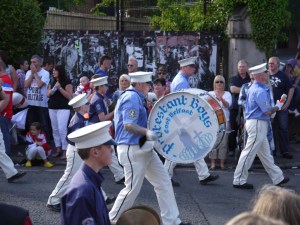 One of the many flute bands. Young boys in the band.